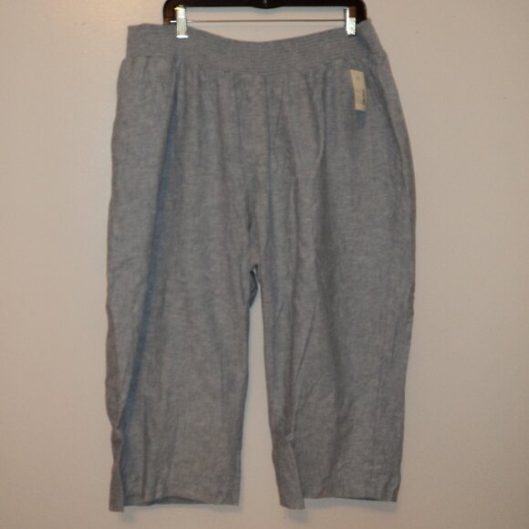 New Catherine's Women's Plus 2X 22/24W Capri Pant Blue Elastic Pockets - Picture 1 of 9